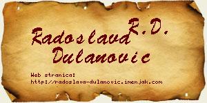 Radoslava Dulanović vizit kartica